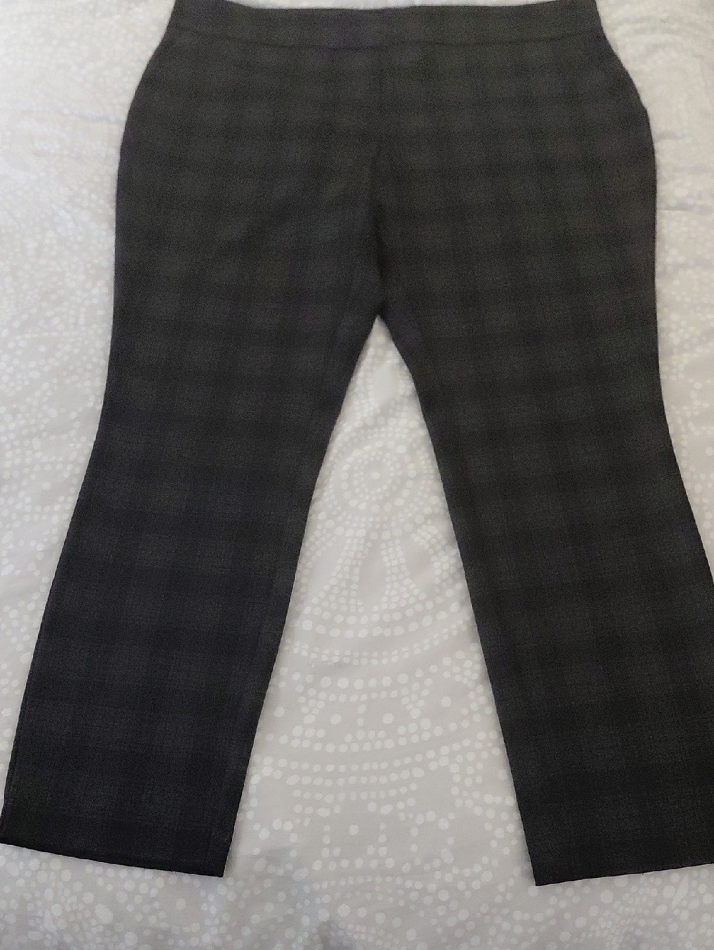Hilary Radley Black and Gray Plaid Women's Dress Pants